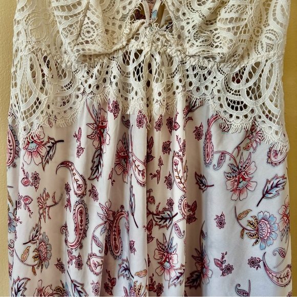 Victoria's Secret| Beautiful Cream Lace Satin Paisley Midi Chemise Negligee Sz S - Picture 6 of 8